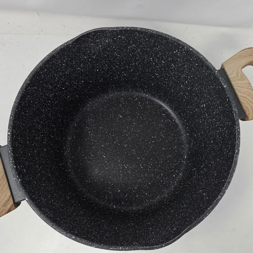 Country‎ Kitchen Stockpot Unisex OS Black Excellent Wood Look Handles Nonstick